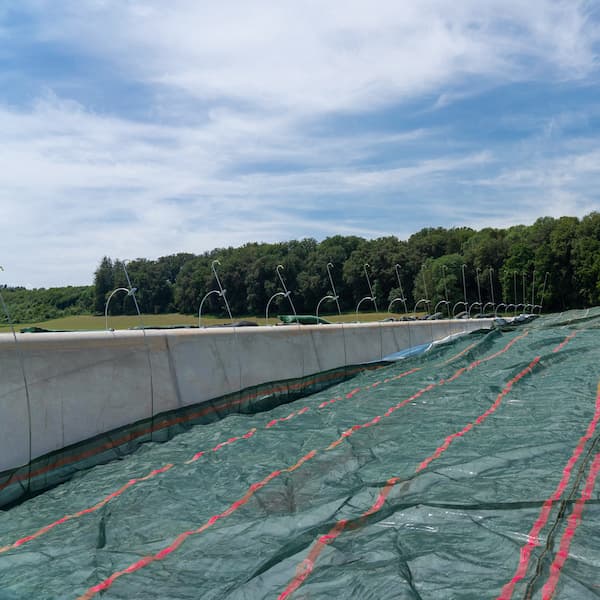 Fahrsilo kurz nach dem Abdecken